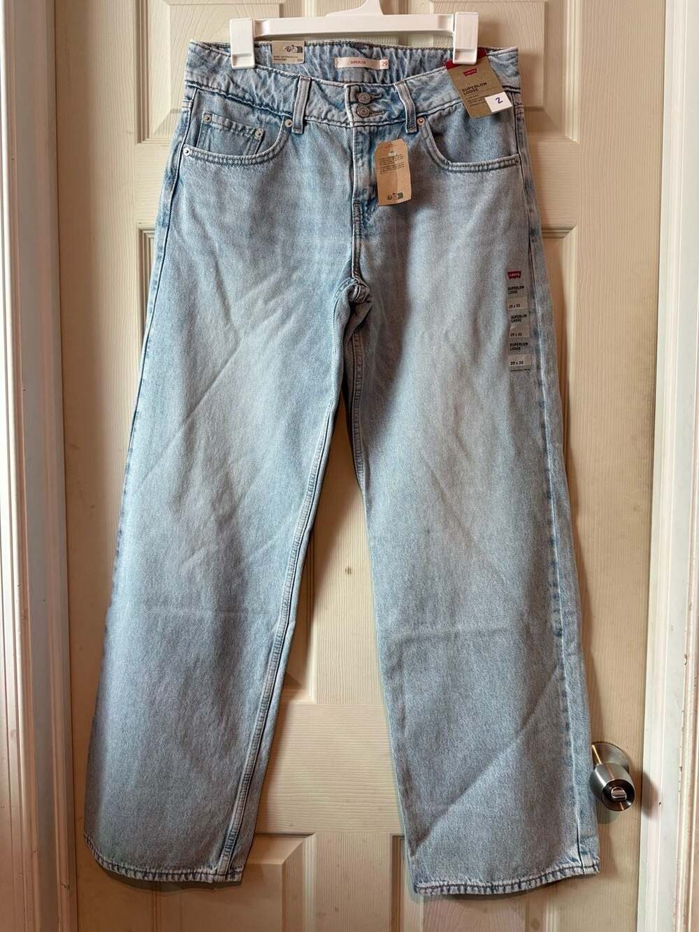 NWT Levi's Superlow Loose Jeans Size 29x32 Light Wash Baggy Straight Leg